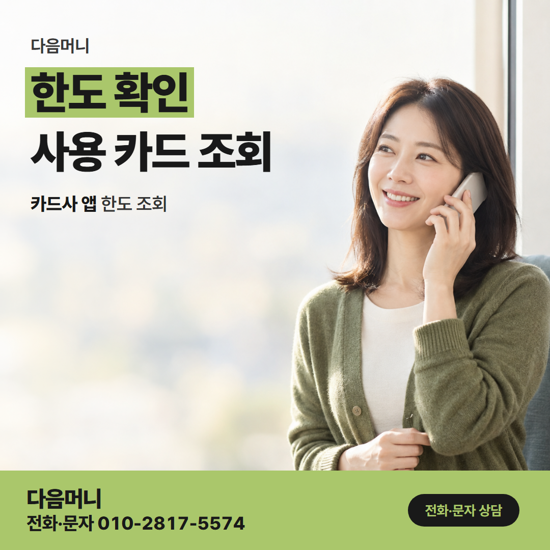 다음머니 구미카드깡 지난 대금 납부 뒤 회복된 남은 한도